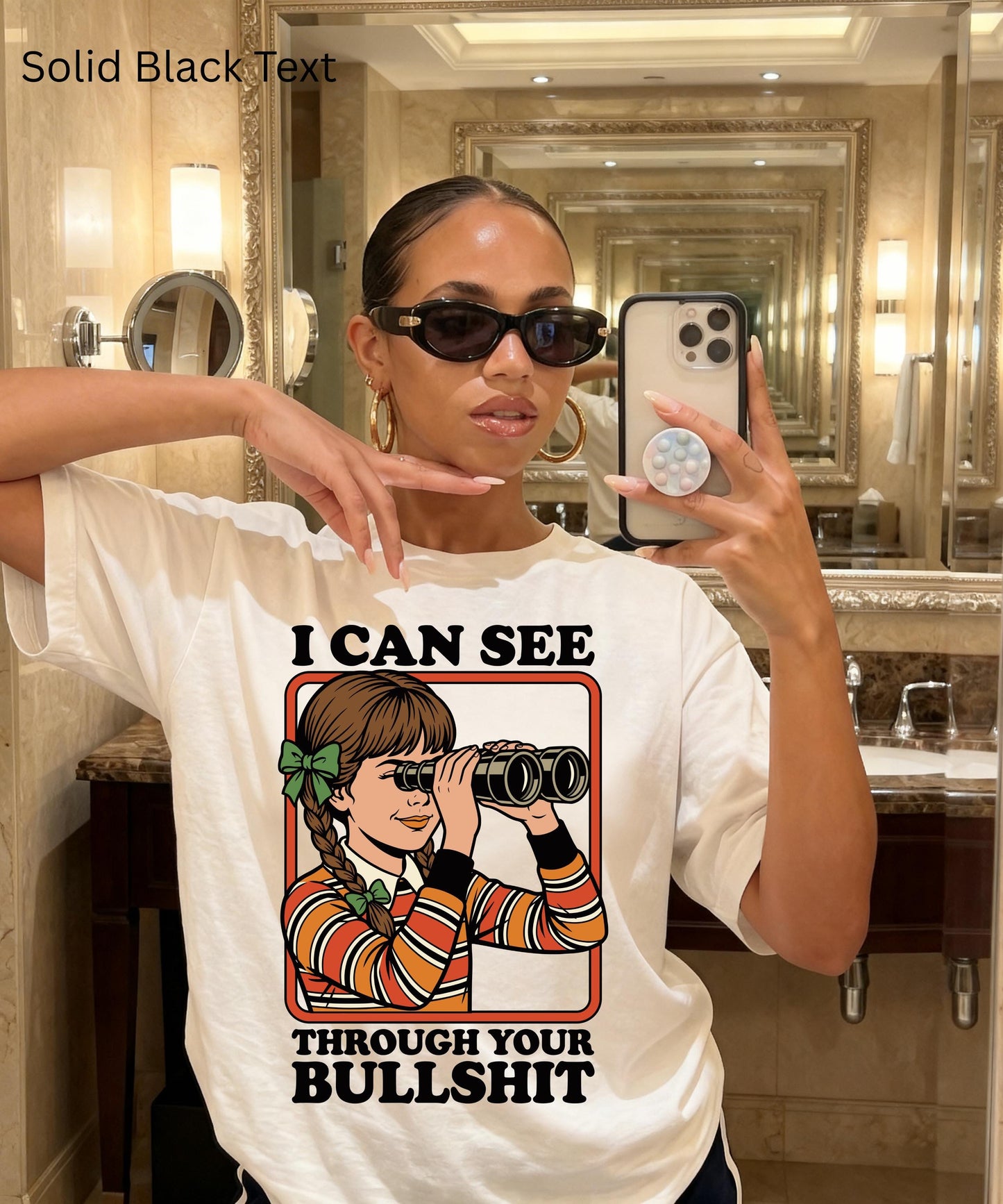 Funny I Can See Through Your Bullshit Shirt, Retro Sarcastic Graphic Tee, Sassy Top Edgy Humor Hoodie, Vintage Comic Crewneck Sweaters