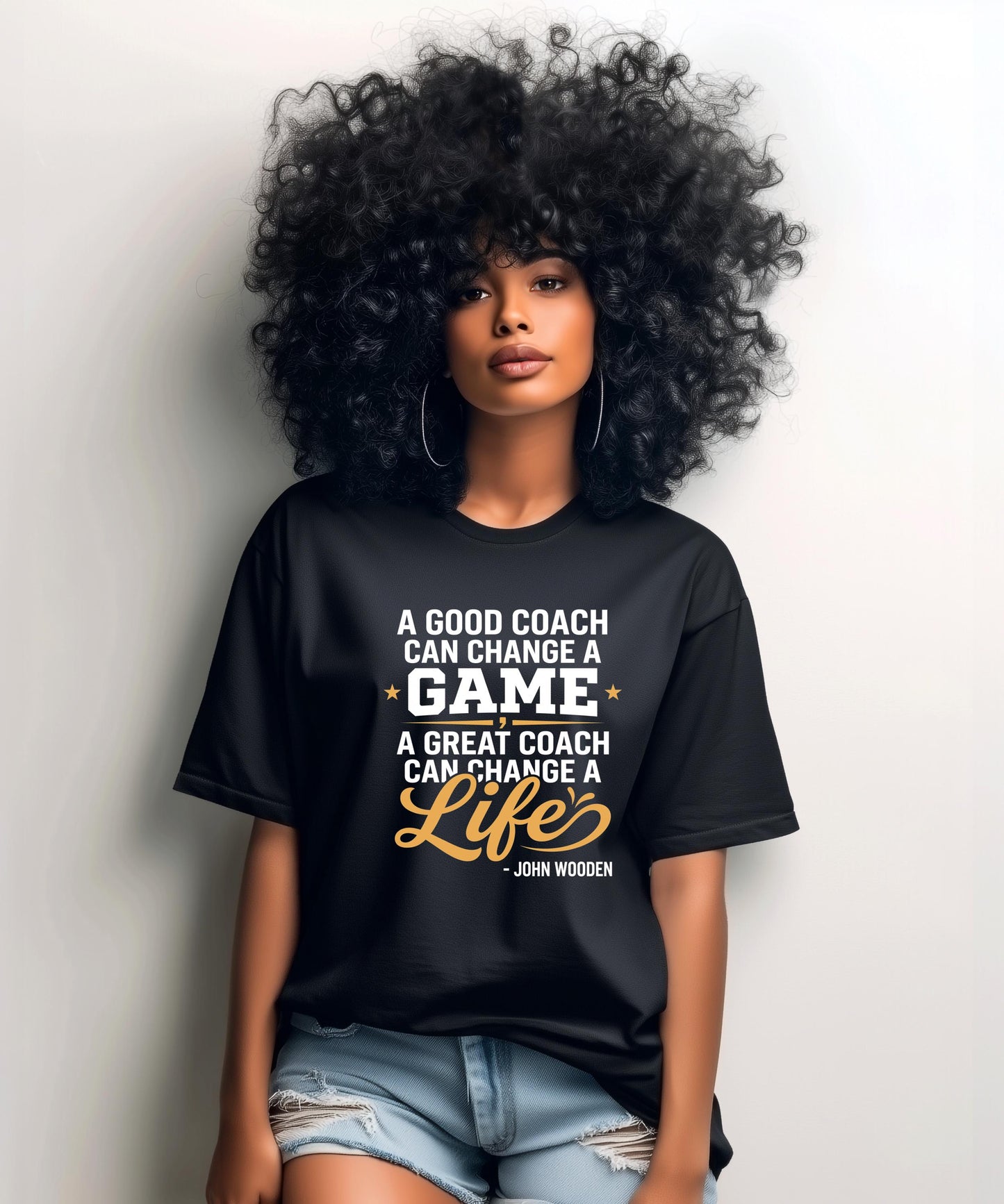 Great Coach Can Change A Life Shirt John Wooden Quote, Basketball, Baseball, Football, Coach Gift, Mentor Appreciation Graphic Tees!