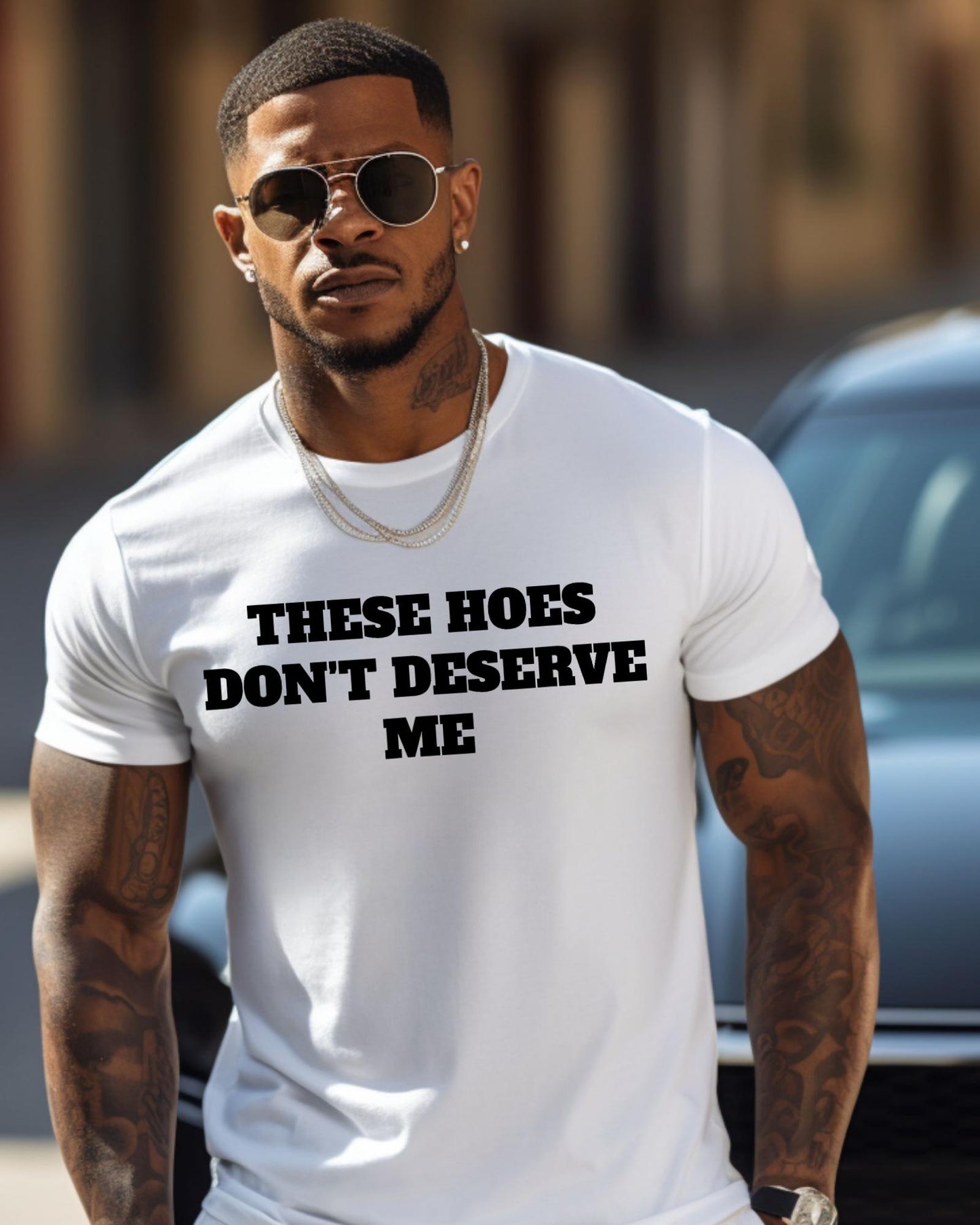 These Hoes Dont Deserve Me Shirt, Funny Sarcastic Quote Tee, Edgy Humor Apparel, Sassy Women Men Top, Baddie Hoodie Y2K Crewneck Sweater