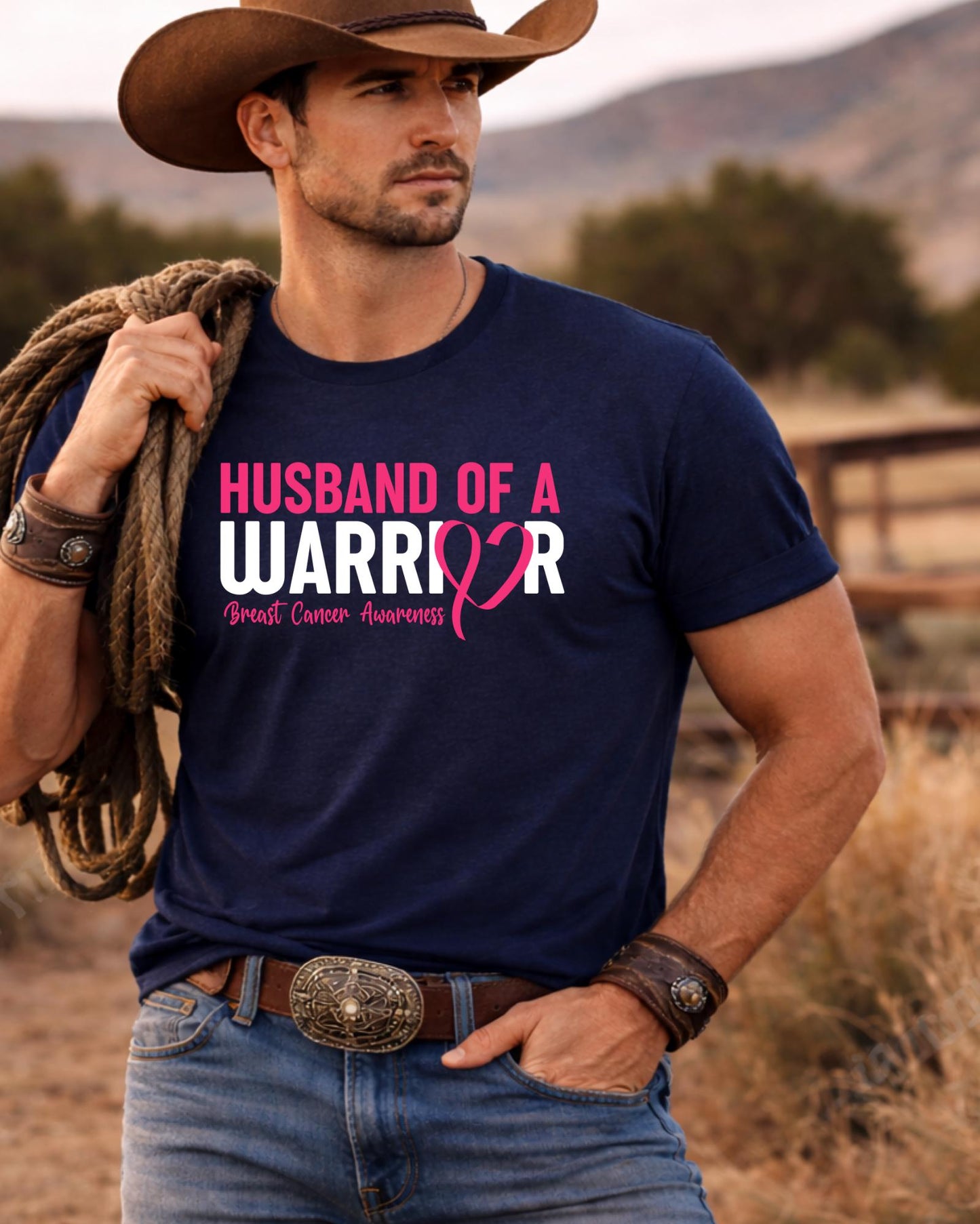 Husband Of A Warrior Breast Cancer Awareness Shirt, Pink Ribbon Support Tees, Fighter Husband Gifts, Survivor Squad Hoodie, Sweatshirts