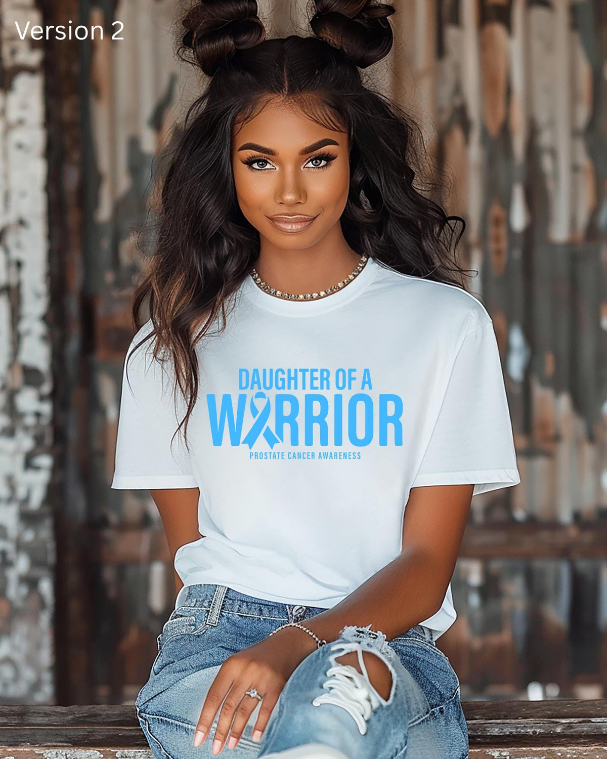 Daughter of a Warrior Shirt, Prostate Cancer Awareness T-Shirt, Light Blue Ribbon Tee, Dad Cancer Support Hoodie, Family Fight Sweatshirt