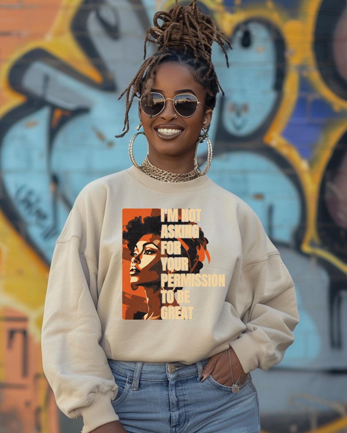 Black Girl Magic Shirt Im Not Asking For Permission To Be Great Tee Empowering Women Graphic Hoodie Melanin Top Youth Adult Crewneck Sweater
