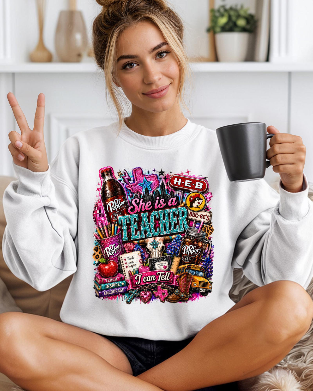 Texas Teacher Shirt Buc-ees HEB Dr Pepper Southern Educator Tee Funny School Apparel Youth Adult Crewneck Sweater Hoodie Teacher Gift Top!