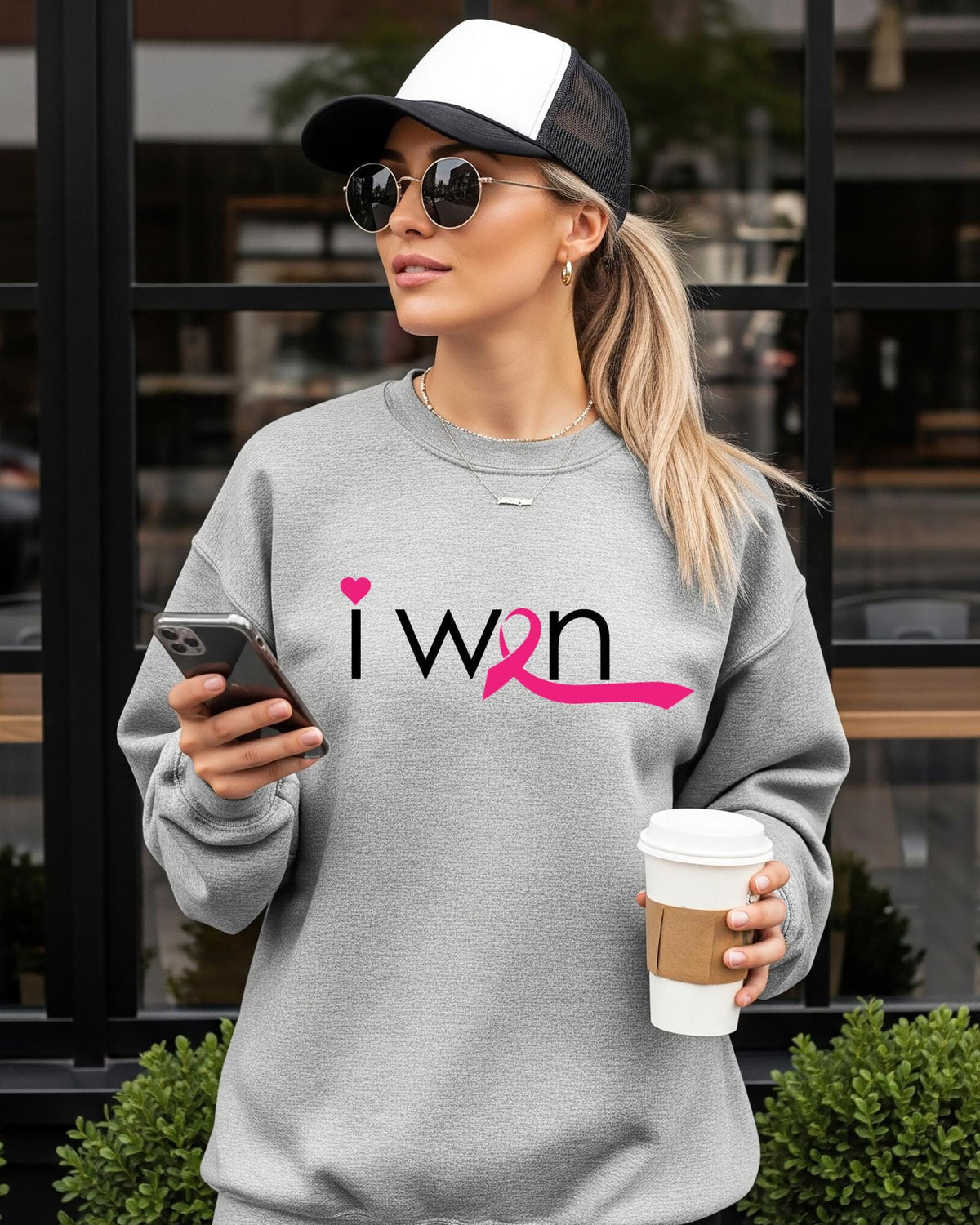 I Won Breast Cancer Survivor Shirt Pink Ribbon Graphic Tee Cancer Free Top Adult Hoodie Womens Crewneck Sweater Pink October Apparel Gift