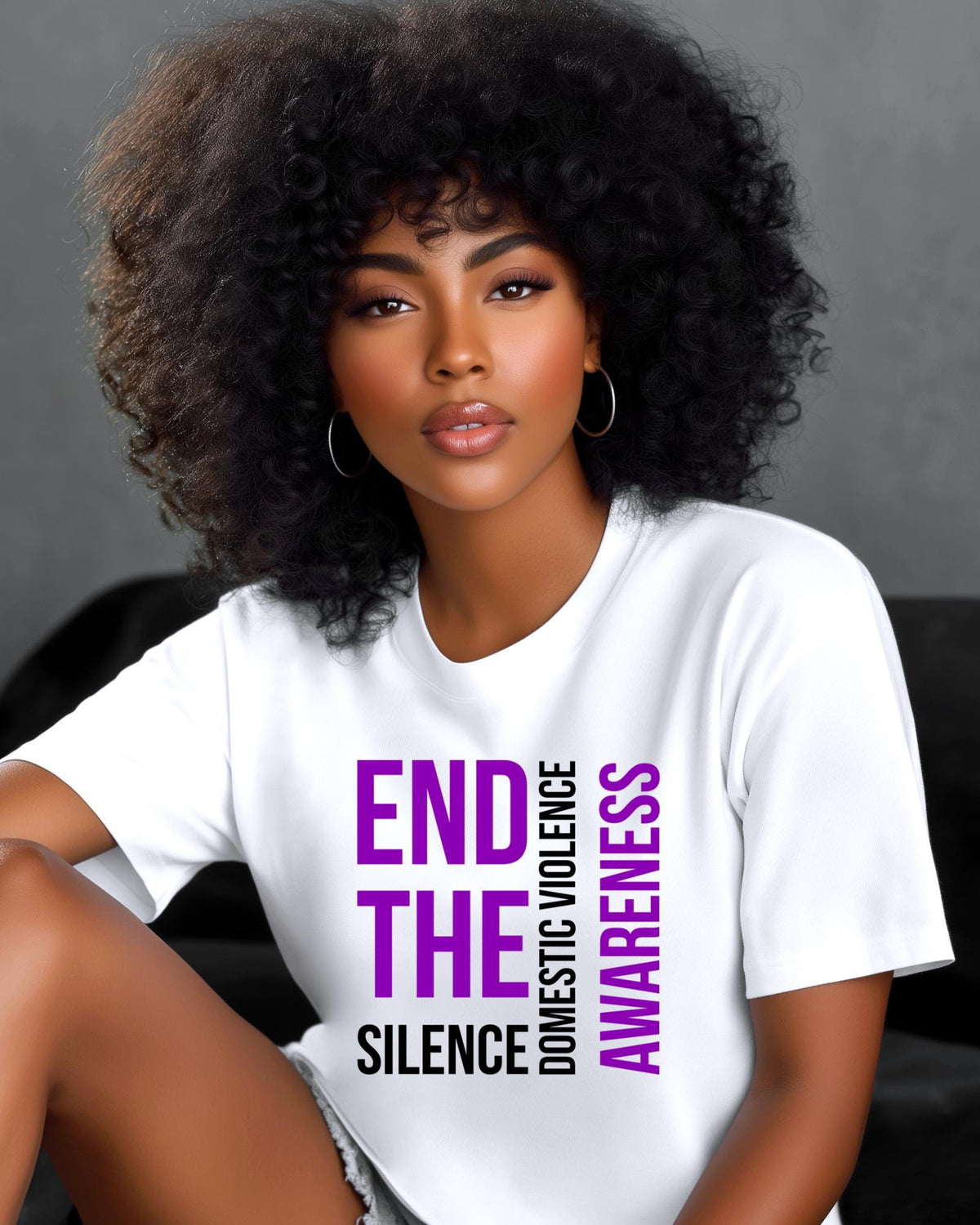 End The Silence Shirt Domestic Violence Awareness Tee Purple Ribbon Graphic Top Survivor Hoodie Youth Adult Crewneck Empowering Sweater