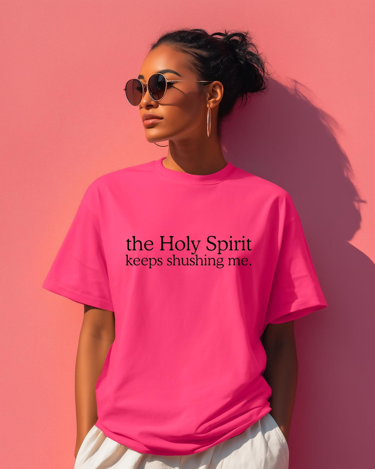 The Holy Spirit Keeps Shushing Me Shirt Funny Christian Tee Sarcastic Faith Top Adult Youth Hoodie Crewneck Sweater Sassy Believer Gift!