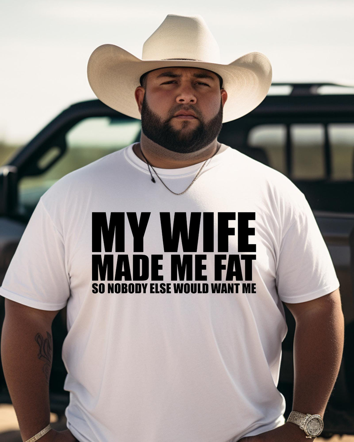 My Wife Made Me Fat Shirt Funny Husband Graphic Tee Dad Bod Humor Top Mens Sarcastic Hoodie Adult Crewneck Sweater Anniversary Gag Gift!