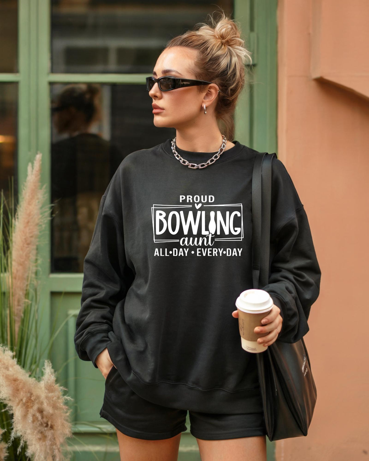 Proud Bowling Mom Shirt Bowling Aunt Graphic Tee Grandmother Alley Apparel Family Support Top Adult Hoodie Womens Crewneck Sweater Gift!
